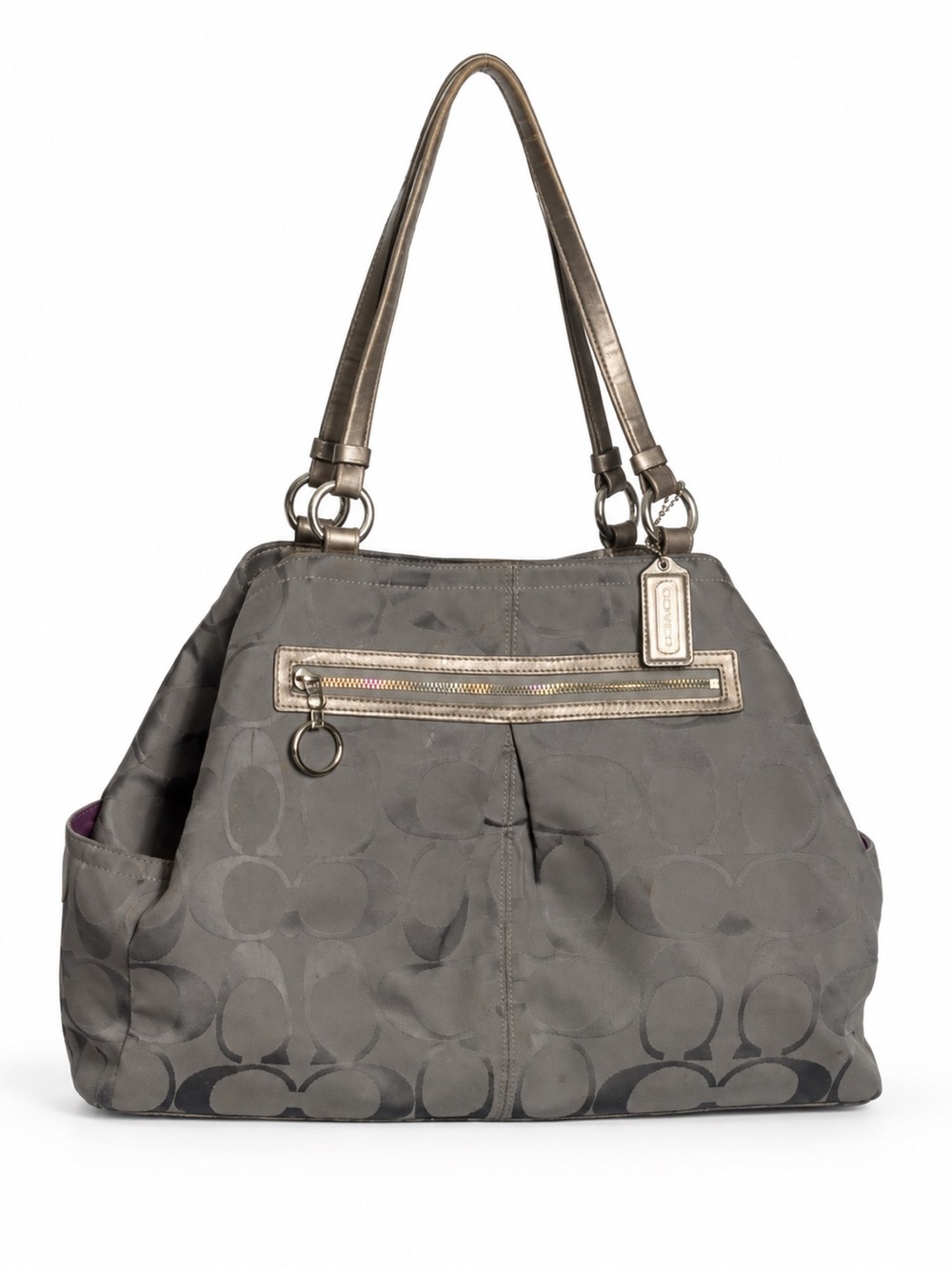 Coach Silver-Tone Signature Jacquard Shoulder Tote
